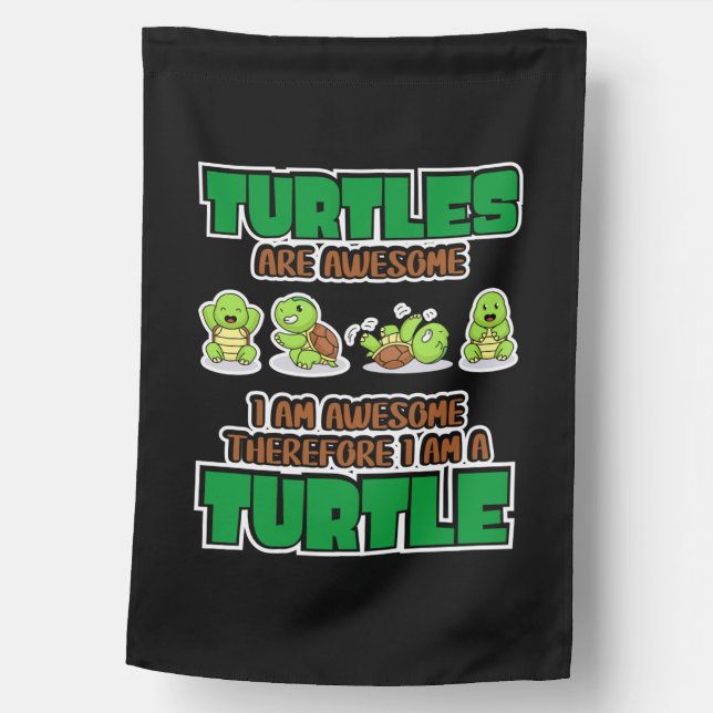Turtle Lover | Turtles Are Awesome House Flag (Front)
