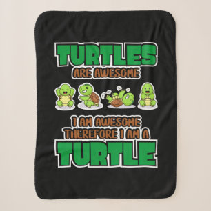 Turtle Lover   Turtles Are Awesome Sherpa Blanket