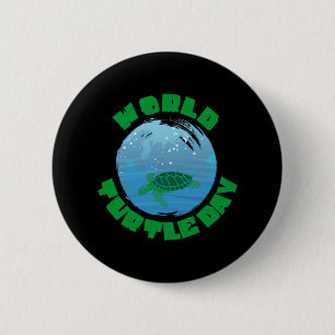 Turtle Lover World Turtle Day Button