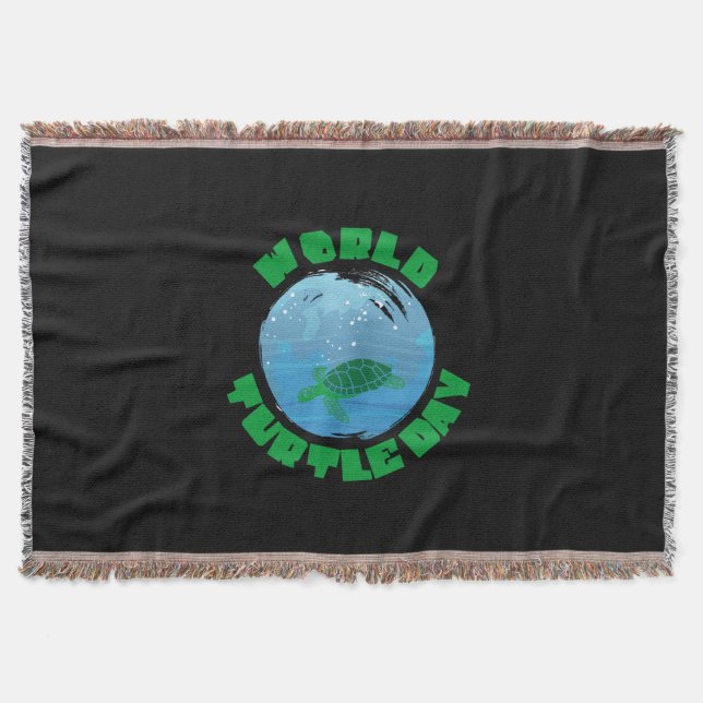 Turtle Lover | World Turtle Day Throw Blanket (Front)
