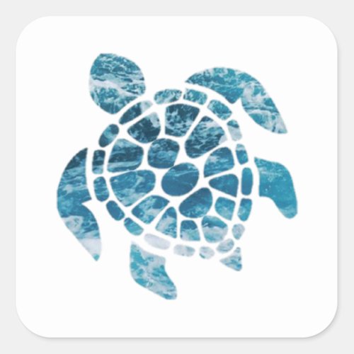 Turtle Lovers Save The Turtle Sea Turtle Square Sticker