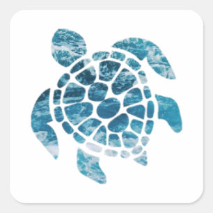 Turtle Lovers, Save The Turtle ,Sea Turtle Square Sticker