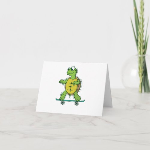 Turtle loves skateboarding invitation