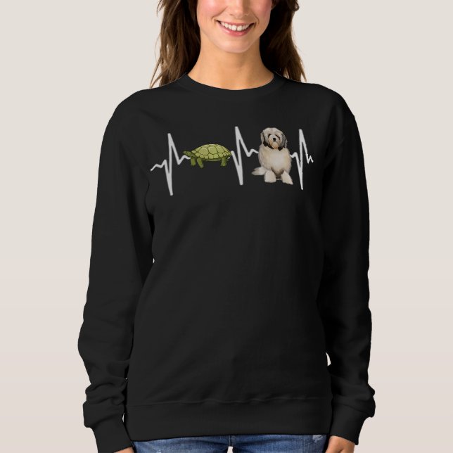 Turtle Lowchen Heartbeat Dog Sweatshirt (Front)