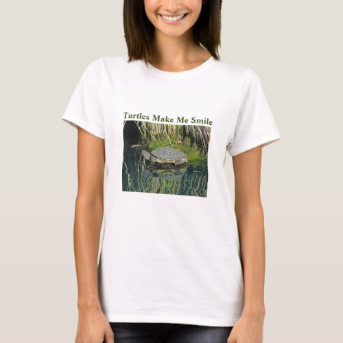 Turtle Make Me Smile Relaxed Green Lake T_Shirt