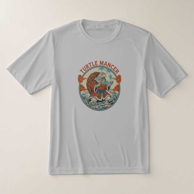 Turtle Mancer Mystic Ocean Waves Japanese Art T-Shirt (Laydown)