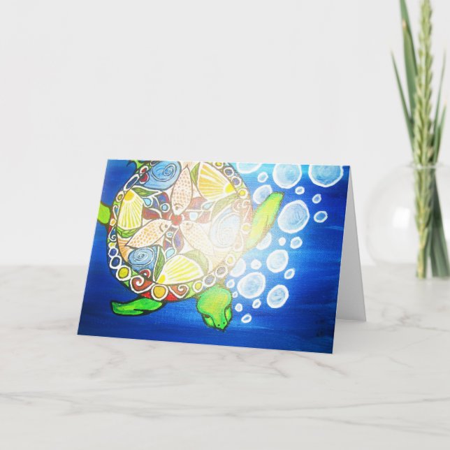 Turtle Mandala Greeting Card (Front)