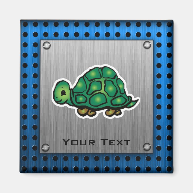 Turtle; Metal-look Magnet (Front)