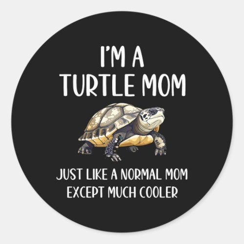 Turtle Mom Definition Funny Turtle Animals Lover M Classic Round Sticker