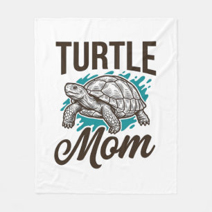 Turtle Mom Vintage Engraving Vector Design_1 Fleece Blanket