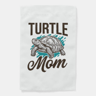 Turtle Mom Vintage Engraving Vector Design_1 Garden Flag