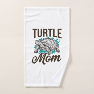Turtle Mom Vintage Engraving Vector Design_1 Hand Towel