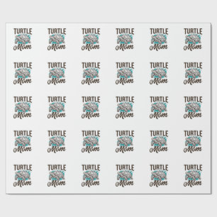 Turtle Mom Vintage Engraving Vector Design_1 Wrapping Paper