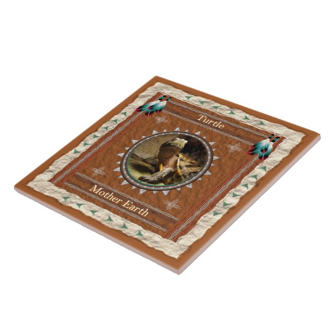 Turtle Mother Earth Energy Ceramic Tile (Side)