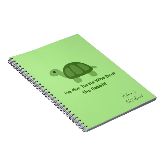 Turtle Motivation Spiral  Notebook (Right Side)