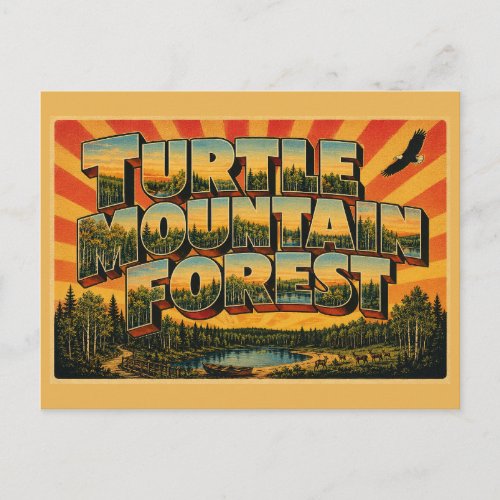 Turtle Mountain Forest ND Aspen Lake Wetlands Art Postcard