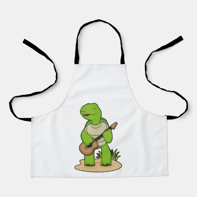 Turtle Musician Guitar Music Apron (Front)