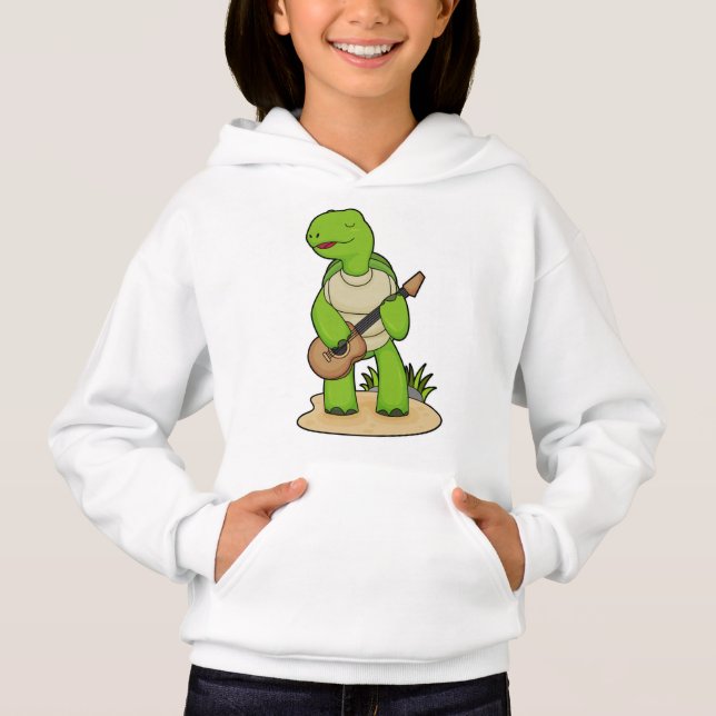 Turtle Musician Guitar Music Hoodie (Front)