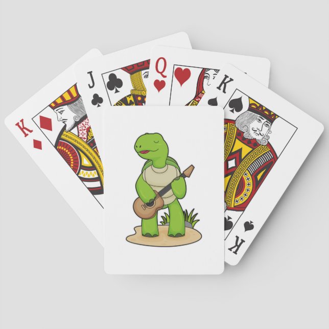 Turtle Musician Guitar Music Poker Cards (Back)