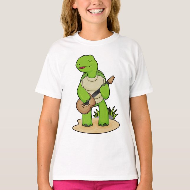 Turtle Musician Guitar Music T-Shirt (Front)