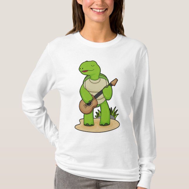 Turtle Musician Guitar Music T-Shirt (Front)
