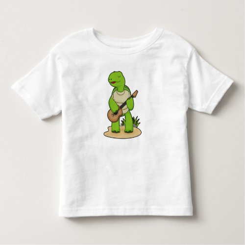 Turtle Musician Guitar Music Toddler T_shirt