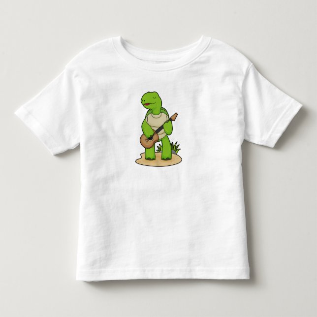 Turtle Musician Guitar Music Toddler T-shirt (Front)