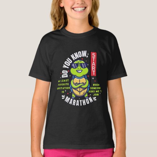 Turtle My least favorite is Marathon   T_Shirt