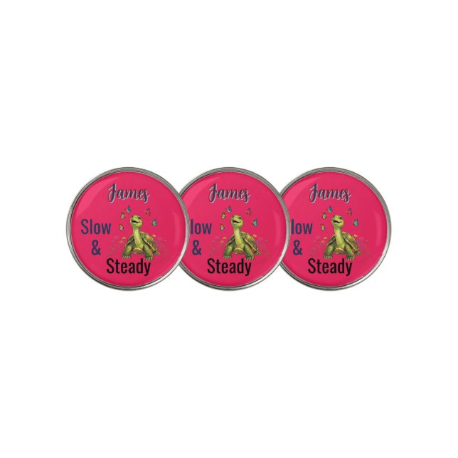 Turtle  -Name/ Initial  Golf Balls Ball Marker (3 Up)