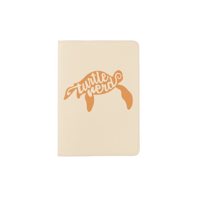 Turtle Nerd (Orange) Passport Holder (Front)
