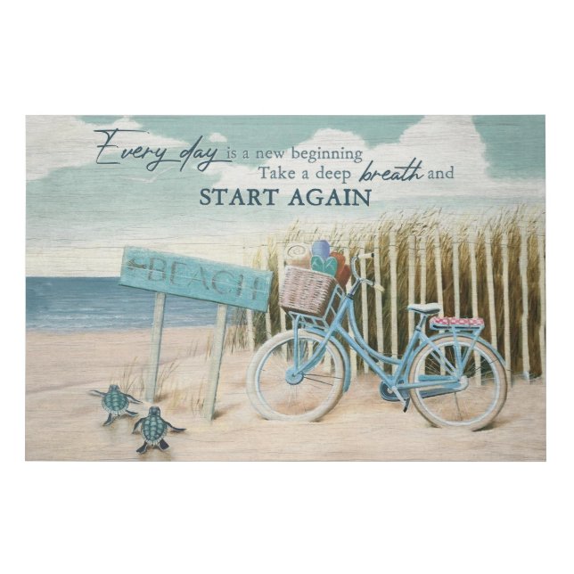 Turtle New Beginning Motivational & Inspirational Faux Canvas Print (Front)