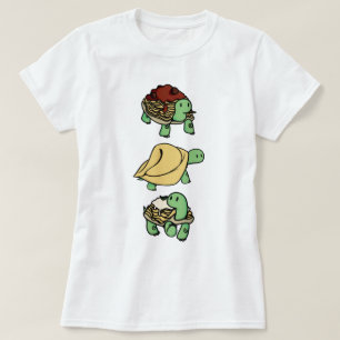 Turtle Noodles Cute Tortoise Pasta Trio T-Shirt