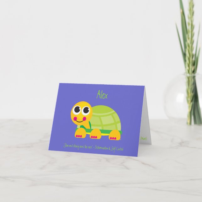 Turtle Notecard with Blue Background (Front)
