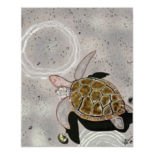 Turtle ocean art print