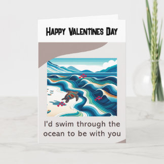Turtle Ocean Happy Valentines Day Holiday Card