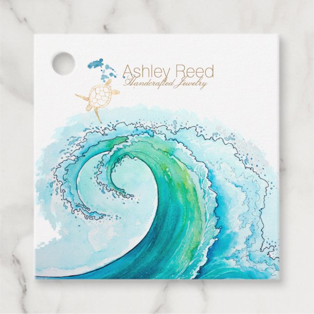 Turtle Ocean Inspired Jewelry price tag (Front)