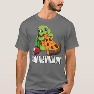 Turtle On A Diet Eats Pizza I'm On The Ninja Diet T-Shirt