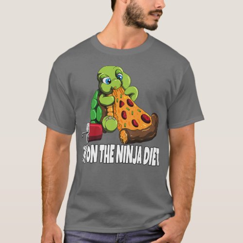 Turtle On A Diet Eats Pizza Im On The Ninja Diet  T_Shirt