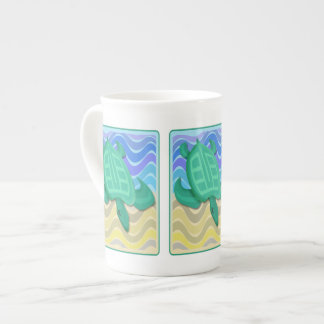 Turtle on Beach Bone China Mug