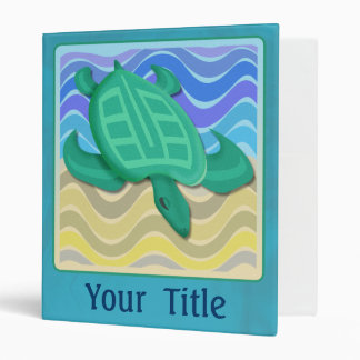Turtle On Beach Customizable Art Binder