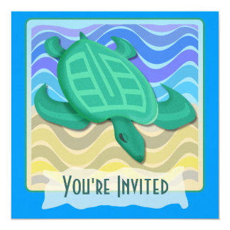 Turtle on Beach Invitations