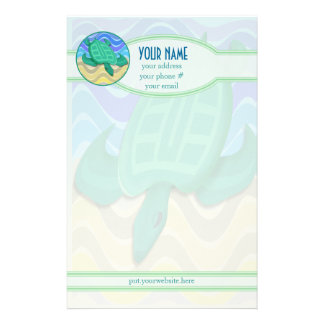 Turtle On Beach Personalized Stationery