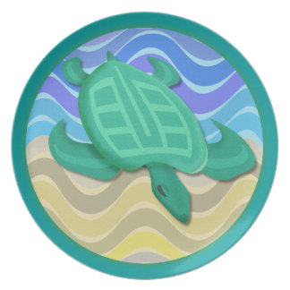 Turtle on Beach Plate