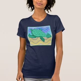 Turtle On Beach Women's Dark Shirts
