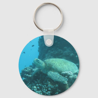 Turtle on Great Barrier Reef Keychain