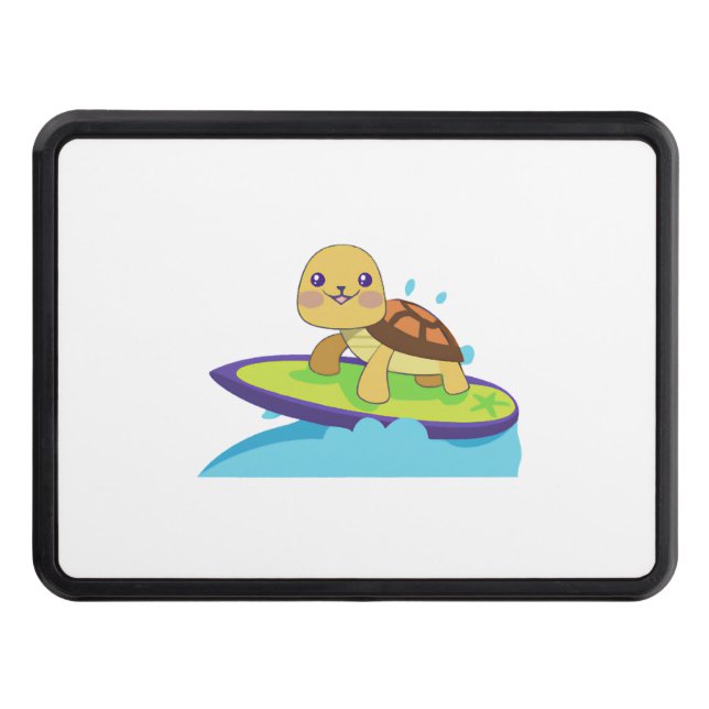 Turtle on surfboard hitch cover (Front)