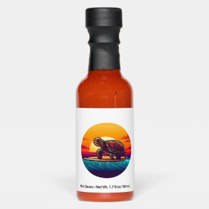 Turtle on Surfboard Sunset Hot Sauces