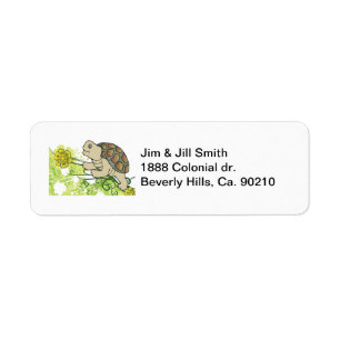 Turtle On Vines Label