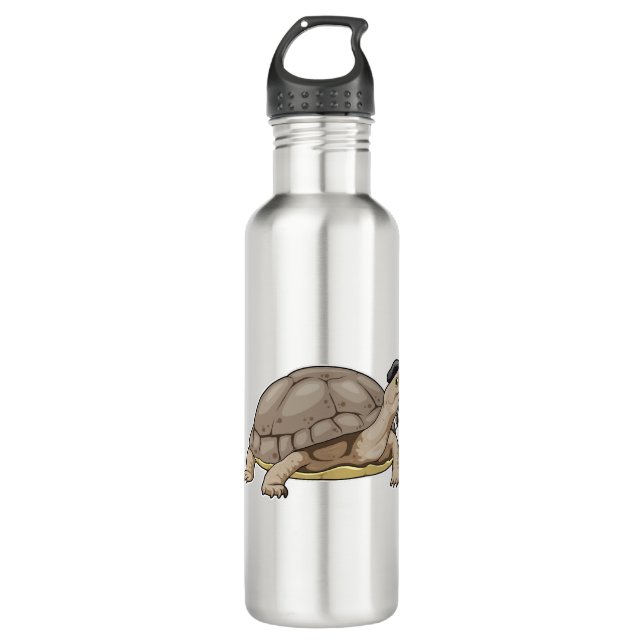 Turtle Painter Paint brush Stainless Steel Water Bottle (Front)