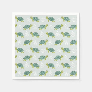 Turtle Paper Napkins, Sea Life Coastal Party Napkins